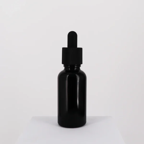 30ml UV Black  Glass Tincture Bottle, Childproof Cap