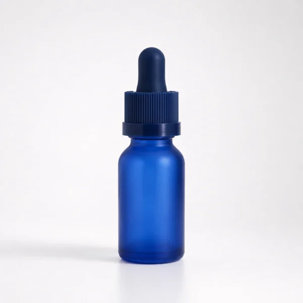 15ml Glass Tincture Bottle with Child Proof Cap | Matte Blue Color | For CBD Oil, Herbal Tinctures & Essential Oils 4 15ml blue glass bottle