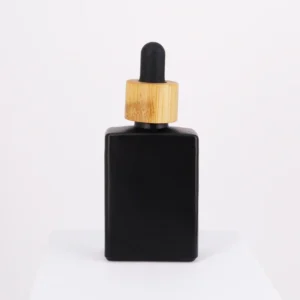 30ml Rectangle Glass Tincture Bottle with Natural Bamboo Dropper Cap | For CBD Oil, Herbal Tinctures & Essential Oils