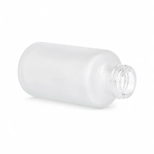 1OZ Frost Empty Foundation Bottle with Lotion Pump 8 1oz Frost Flat Shouler Bottle