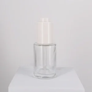 30ml (1OZ) Flat Shoulder Glass Serum Bottle with Dropper | 18-400 Neck Finish | For DIY Skincare Essential Oils & Cosmetics