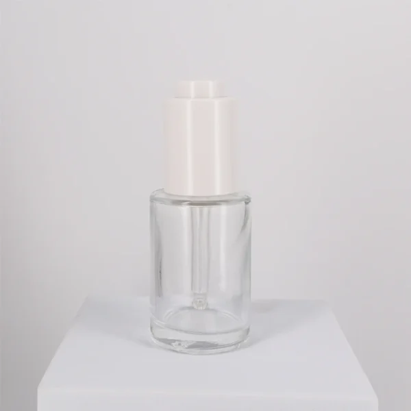 1OZ Flat Shoulder Glass Serum Bottle, 18-400