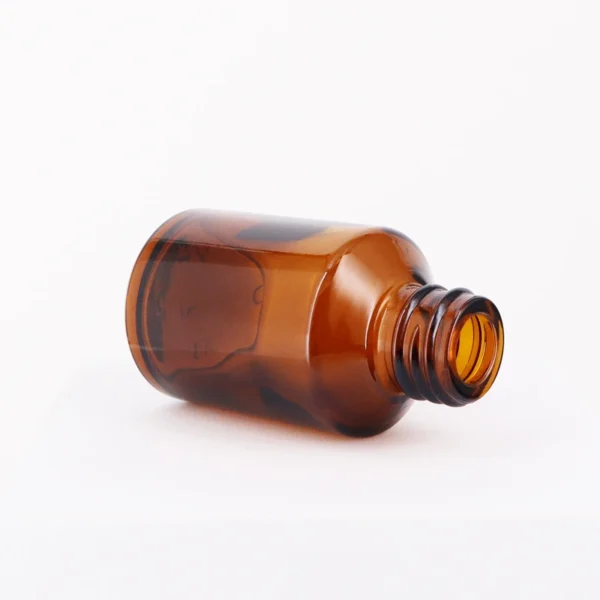 30ml Slant Shoulder Amber Glass Cosmetic Bottle - Image 3