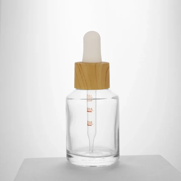 30ml Slant Shoulder  Glass Cosmetic Bottle, water transfer dropper cap