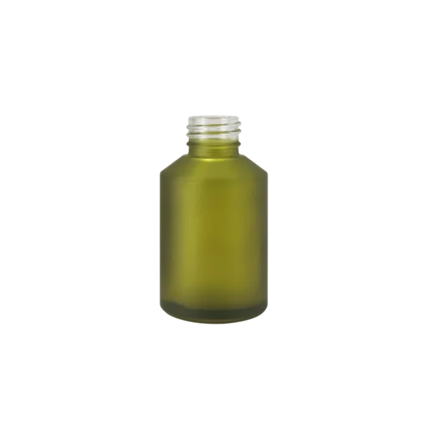 Dropper bottle 15ml, 15/415, frosted olive-green, sloping shoulder