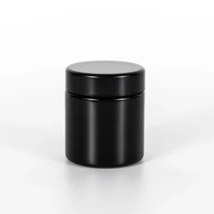 3OZ Straight Childproof Glass Jar Black