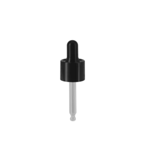15/415 Black ABS Dropper Cap with Nitrile Bulb & Ball Tip | 0.35ml Straight Pipette for Essential Oil and Serum Bottles