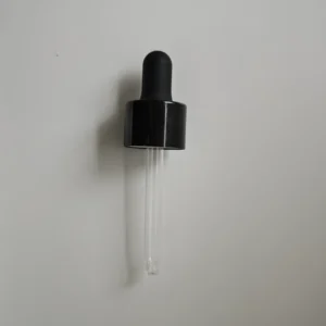 18/415 PP & Alumite Dropper Cap with Nitrile Bulb & Ball Tip | 0.35ml Straight Pipette for Premium Cosmetic Bottles
