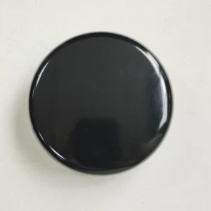 47mm Black Glossy Phenolic Resin Screw Cap | Modern Dome Shape Lid for Luxury Cosmetic Jars & Skincare Packaging