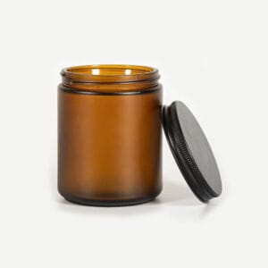 8oz Matte Amber Candle Jar with Lid