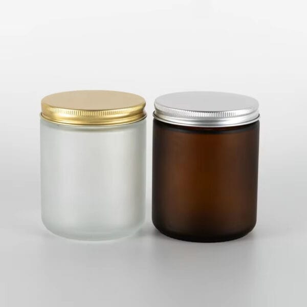 4oz Frosted Amber Candle Jars with Lid 8 4oz Frosted Amber Candle Jars with Lid