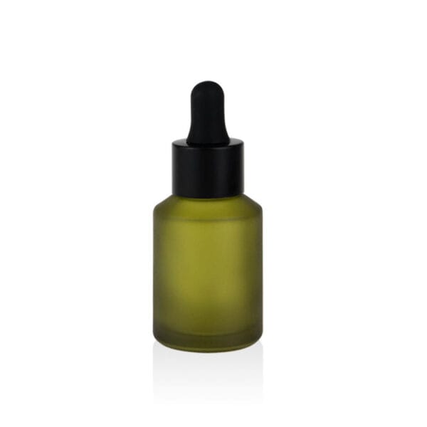 15ml Frosted Olive Green Glass Dropper Bottle 15/415 | Sloping Shoulder Design for Serums, Essential Oils & Luxury Cosmetics 5 15ml Frosted Olive Green Glass Dropper Bottle 15/415 | Sloping Shoulder Design for Serums, Essential Oils & Luxury Cosmetics