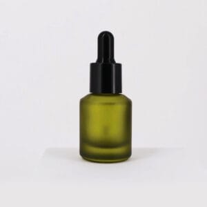 30ml Frosted Olive Green Glass Dropper Bottle 18/415 | Sloping Shoulder Design for Luxury Serums, CBD Oil & Premium Cosmetics