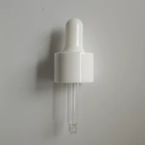 18/415 White ABS Dropper Cap with Nitrile Bulb & Ball Tip | 0.35ml Straight Pipette for Serum, Essential Oil & Cosmetic Bottles