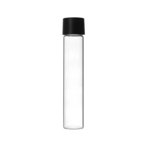 22*115mm Clear Glass Pre-Roll Tube with Round Child Resistant Lid | Single Joint Holder | CR Packaging