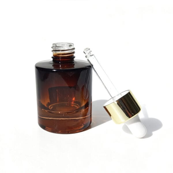 30ml Gradient Amber Glass Dropper Bottle 18/415 Neck Finish | Cylinder Style for Essential Oils, CBD Serums & DIY Skincare