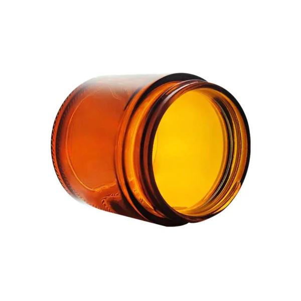 8OZ Straight Amber Glass Jar with Childproof Lid