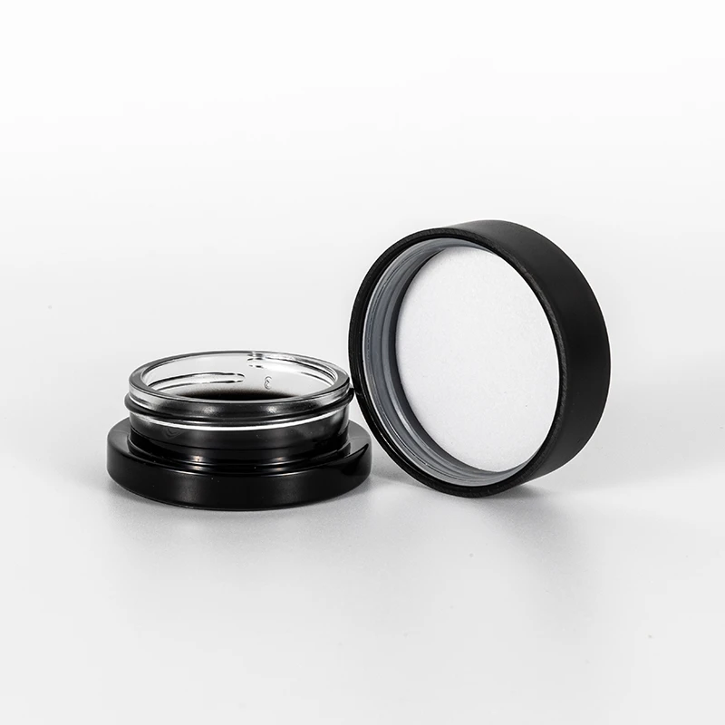 9g Sprayed Matte Black White Interior Round Child Resistant Concentrate Jar 3 9g Concentrate Jar