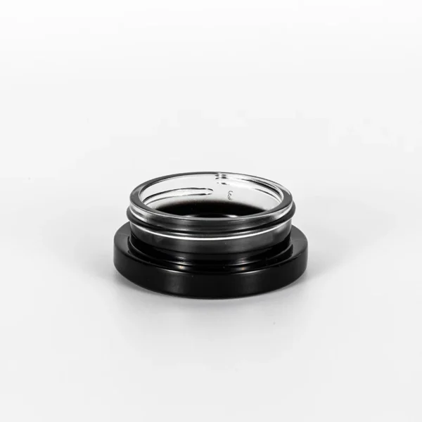 9g Sprayed Matte Black White Interior Round Child Resistant Concentrate Jar 5 9g Concentrate Jar