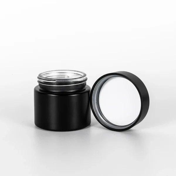 3OZ Straight Childproof Glass Jar Matt Black --53mm 7 3OZ Straight Childproof Glass Jar Matt Black --53mm