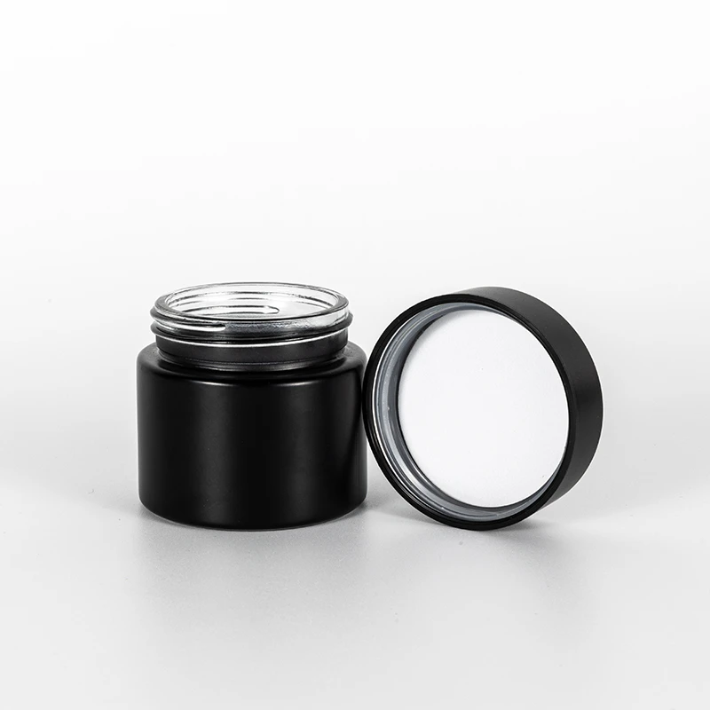 3OZ Straight Childproof Glass Jar Matt Black --53mm 3 3OZ Straight Childproof Glass Jar Matt Black --53mm - Image 3