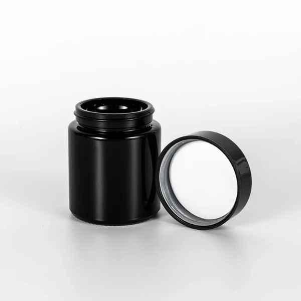 4OZ Straight Childproof Glass Jar Black-53mm 7 4OZ Straight Childproof Glass Jar Black-53mm