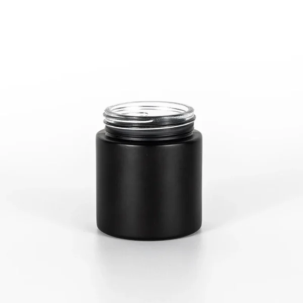 4OZ Straight Childproof Glass Jar Matt Black 6 4OZ Straight Childproof Glass Jar Matt Black