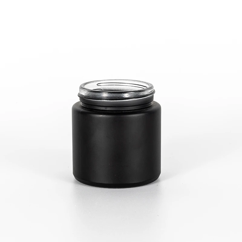 3.5OZ Straight Childproof Glass Jar Matt Black --53mm 2 3.5OZ Straight Childproof Glass Jar Matt Black --53mm - Image 2