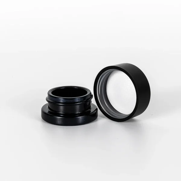 5g Round Black Glass Child Resistant Concentrate Jar