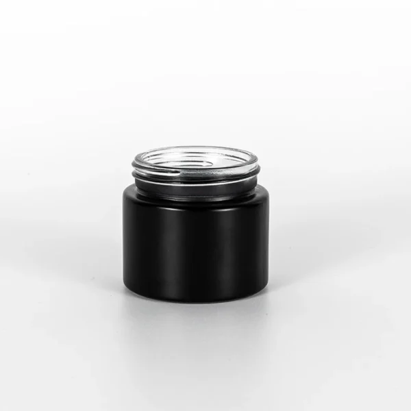 3OZ Straight Childproof Glass Jar Matt Black --53mm 6 3OZ Straight Childproof Glass Jar Matt Black --53mm