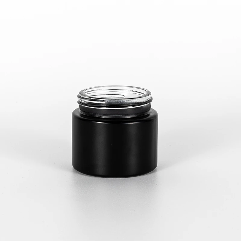 3OZ Straight Childproof Glass Jar Matt Black --53mm 2 3OZ Straight Childproof Glass Jar Matt Black --53mm - Image 2