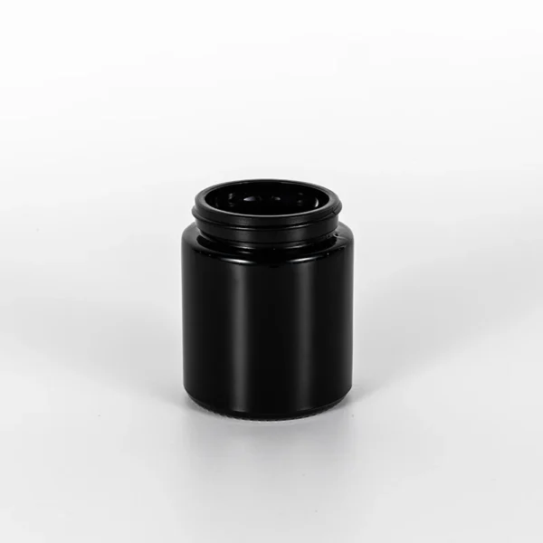 4OZ Straight Childproof Glass Jar Black-53mm 6 4OZ Straight Childproof Glass Jar Black-53mm