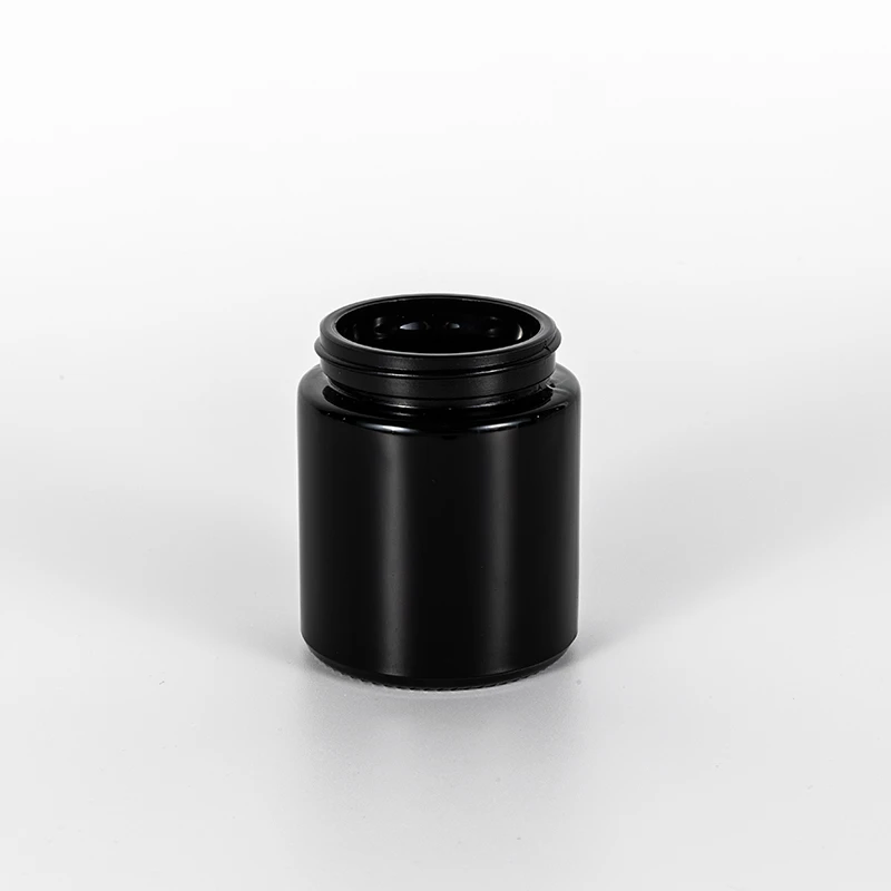 4OZ Straight Childproof Glass Jar Black-53mm 2 4OZ Straight Childproof Glass Jar Black-53mm - Image 2