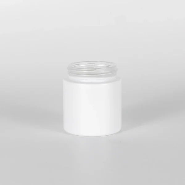 4OZ Straight Childproof Glass Jar Opal White 6 4OZ Straight Childproof Glass Jar Opal White