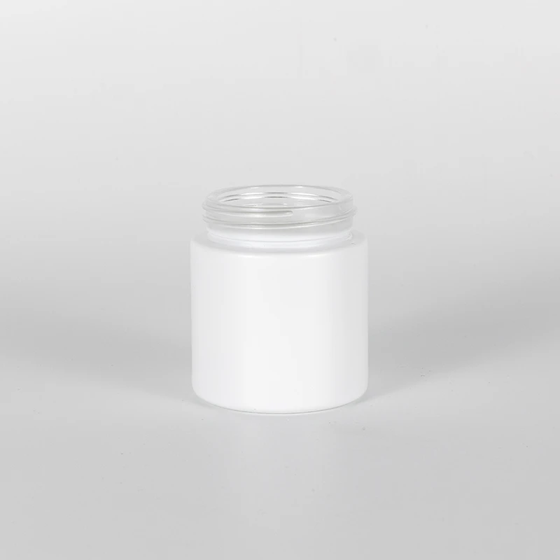4OZ Straight Childproof Glass Jar Opal White 2 4OZ Straight Childproof Glass Jar Opal White - Image 2