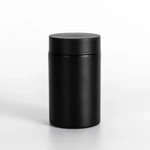 5OZ Straight Childproof Glass Jar Matt Black -53mm