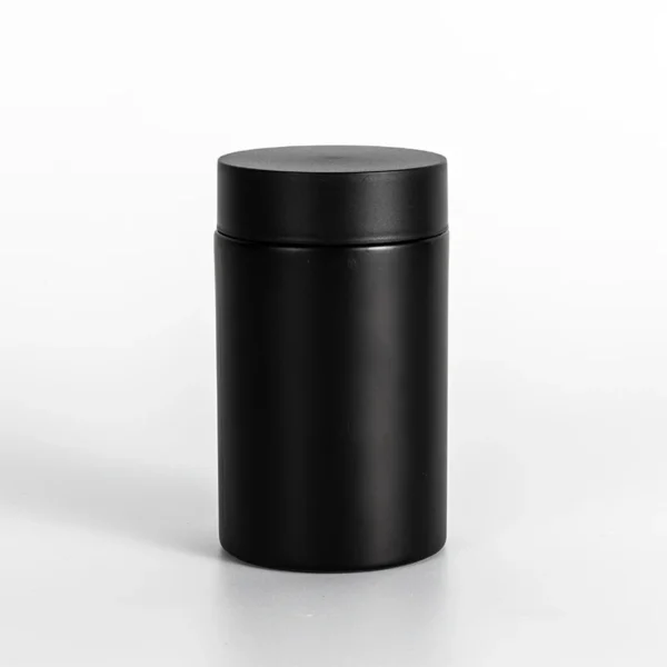 5OZ Straight Childproof Glass Jar Matt Black -53mm 5 5OZ Straight Childproof Glass Jar Matt Black -53mm