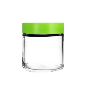 8OZ Straight Clear Glass Jar with childproof lid