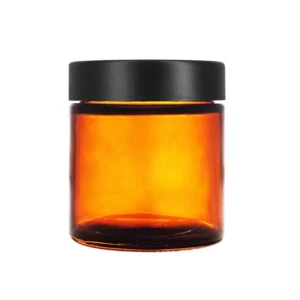 8OZ Straight Amber Glass Jar with Childproof Lid