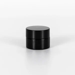 5g Cylinder Gloss Black Glass Child Resistant Concentrate Jar