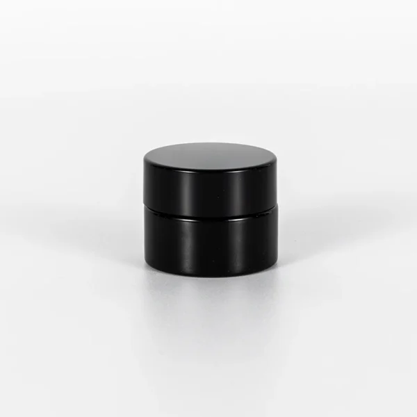 5g Cylinder Gloss Black Glass Child Resistant Concentrate Jar