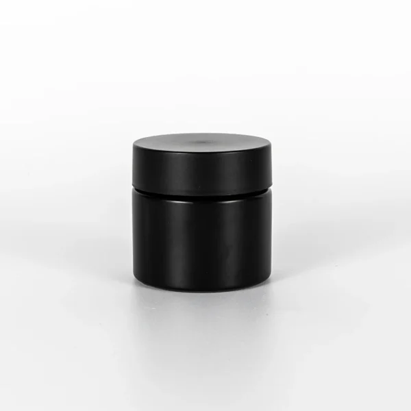 3OZ Straight Childproof Glass Jar Matt Black --53mm 5 3OZ Straight Childproof Glass Jar Matt Black --53mm