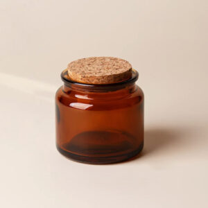 3 oz Recycled Luxury Apothecary Glass Candle Container with Wooden Cork