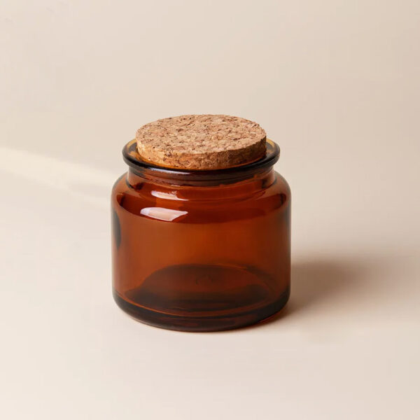 3 oz Recycled Luxury Apothecary Glass Candle Container with Wooden Cork 4 3 oz Recycled Luxury Apothecary Glass Candle Container with Wooden Cork