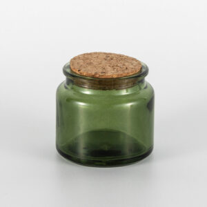 3oz Classic Luxury Green Apothecary Glass Candle Container with Wooden Cork
