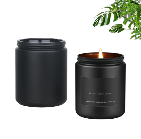 8oz Wide Mouth Matte Black Glass Jars-70-400 Neck 10 8oz Wide Mouth Matte Black Glass Jars-70-400 Neck