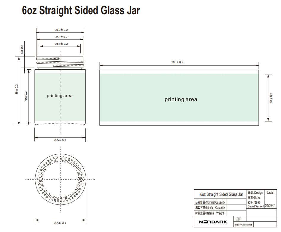 6 oz Wide Mouth 63-400 Continuous Thread Straight Sided Jar-Clear 4 6 oz Wide Mouth 63-400 Continuous Thread Straight Sided Jar-Clear - Image 4
