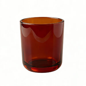 10oz 300ml rounded bottom Transparent Amber glass candle container