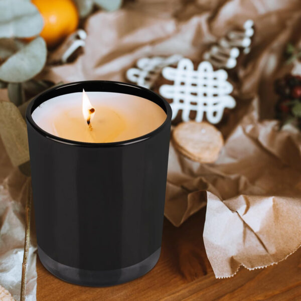 Luxury Recycled 10 oz Candle Glass Jar Glossy Black 8 Luxury Recycled 10 oz Candle Glass Jar Glossy Black