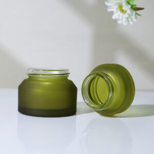 50g Olive Green Glass Cosmetic Container for Skincare